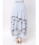 プリーツヘムラッフルフレアスカート