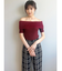 シャギーコンビオフショルニットトップス