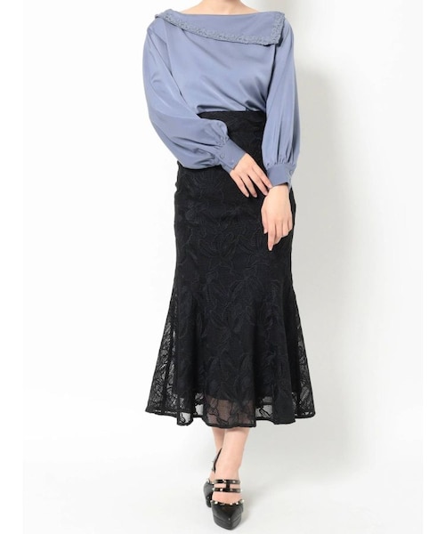 最終sale✦︎半額以下❤︎新品♥ブランルビエ♥アシンメトリー ブラウス SEN0834〕アシンメトリーボリュームショルダーフリルトップス