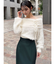 ストリングシャギーオフショルニットトップス