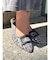 バックルツイードパンプス