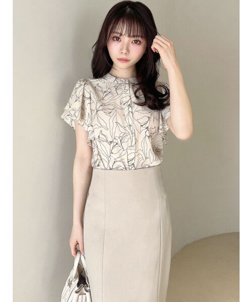 定価4.2万　デザインワークス　DEGILITAラッフルスリーブ　ブラウスピンク 定価4 2万 デザインワークス DEGILITAラッフルスリーブ ブラウス