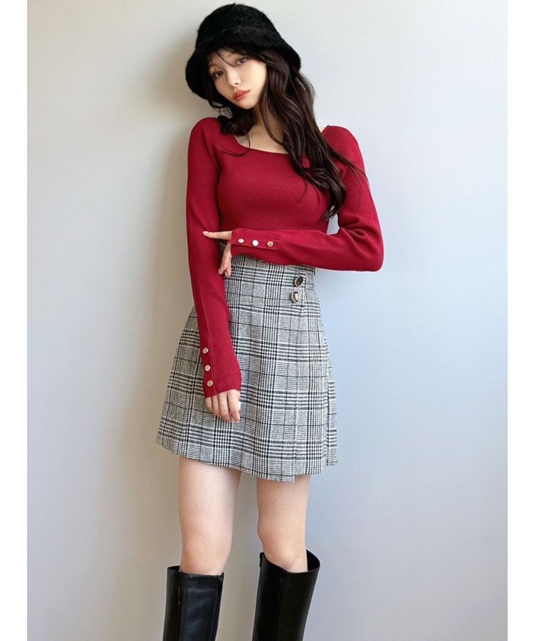 シンプルデザインニットトップス