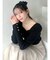 シンプルデザインニットトップス