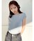 アシンメトリーボートネックニットトップス