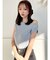 アシンメトリーボートネックニットトップス