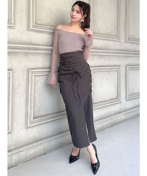 ギャザーデザインタイトスカート｜リゼクシーの通販｜&mall