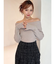 リブニットオフショルトップス