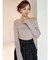 リブニットオフショルトップス