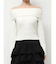 リブニットオフショルトップス