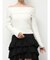 リブニットオフショルトップス