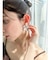 メタリックフラワーピアス