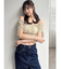 シャーリングクロップドトップス