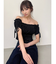 シャーリングクロップドトップス