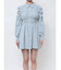 シャーリングデザインミニシャツワンピース