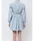 シャーリングデザインミニシャツワンピース