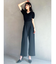 バックレースアップワイドパンツ