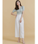 バックレースアップワイドパンツ