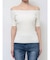 オフショルリブニットトップス