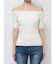 オフショルリブニットトップス
