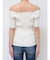 オフショルリブニットトップス