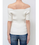 オフショルリブニットトップス