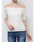 オフショルリブニットトップス