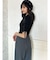 シアースリーブデザインニットトップス