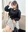 ドロストリボンショートブラウス