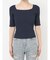シンプルスリーブニットトップス【ネイビーWEB限定カラー】