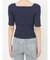 シンプルスリーブニットトップス【ネイビーWEB限定カラー】