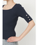 シンプルスリーブニットトップス【ネイビーWEB限定カラー】