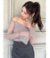 オフショルレースニットトップス