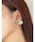 ストーンポイントフラワーピアス