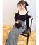 ツイードコンビマーメイドニットワンピース