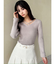デコルテクロスニットトップス