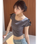 スクエアカットショルダーリボントップス