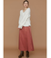 サテン切替フレアスカート