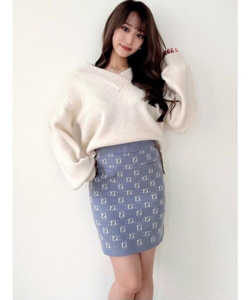 モノグラムニットミニスカート｜リゼクシーの通販｜&mall