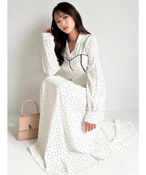 MAMC ワンピース シャツ セット forksy.】ショルダータック＆ピンタック半袖シャツワンピース