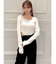 ジップデザインクロップドニットトップス
