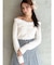 ホイップフリルVネックニット