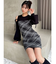 ストリングタイトミニニットワンピース