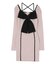 バイカラーフロントリボンニットミニワンピース