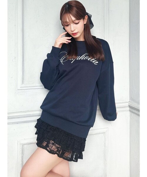 エンブロイダリーロゴスウェットトップス｜リゼクシーの通販｜&mall