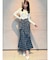 アシンメトリーラッフルマーメイドスカート