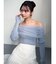 バックリボンオフショルニットトップス
