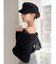 バックリボンオフショルニットトップス