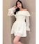 オフショルシフォンミニワンピース