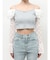 スリーブレースリブカットトップス